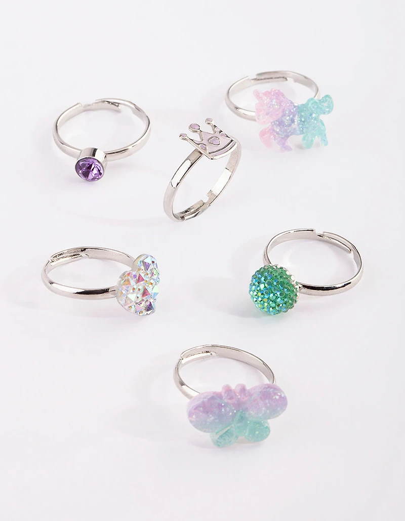 Kids Butterfly Ombre Ring Pack