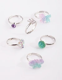 Kids Butterfly Ombre Ring Pack