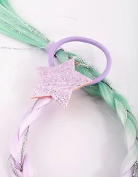 Kids Faux Hair Star Braid Tie