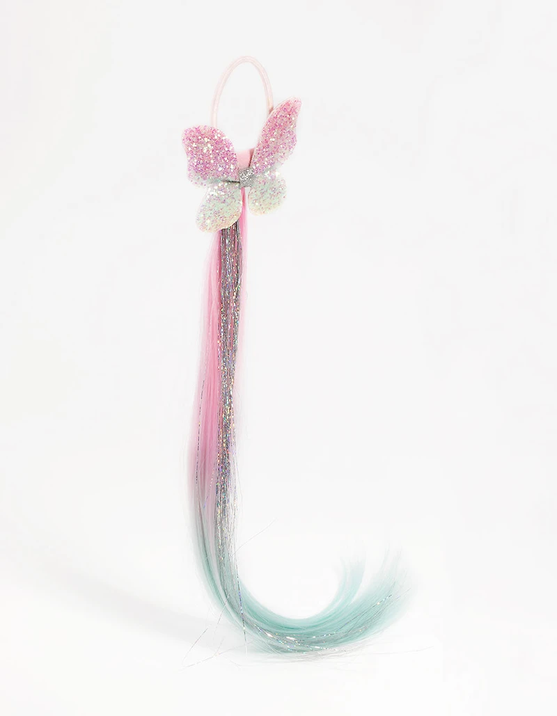 Kids Glitter Butterfly Faux Hair Tie