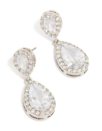 Silver Cubic Zirconia Angelina Drop Earrings
