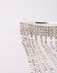 Silver Diamante Waterfall Ponytail Clip