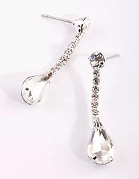 Boucles d’oreilles en forme de goutte d’argent Diamante