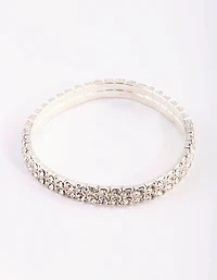 Silver Diamante Stretch Bracelet