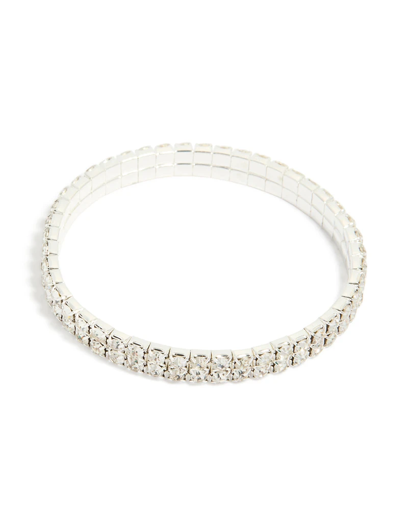 Silver Diamante Stretch Bracelet