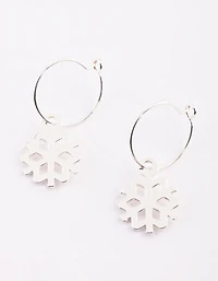 Festive Snowflake Hoop Earrings