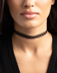 Pack 4-pack de 4 Collars ras-du-cou en dentelle dorée & goutte d’eau