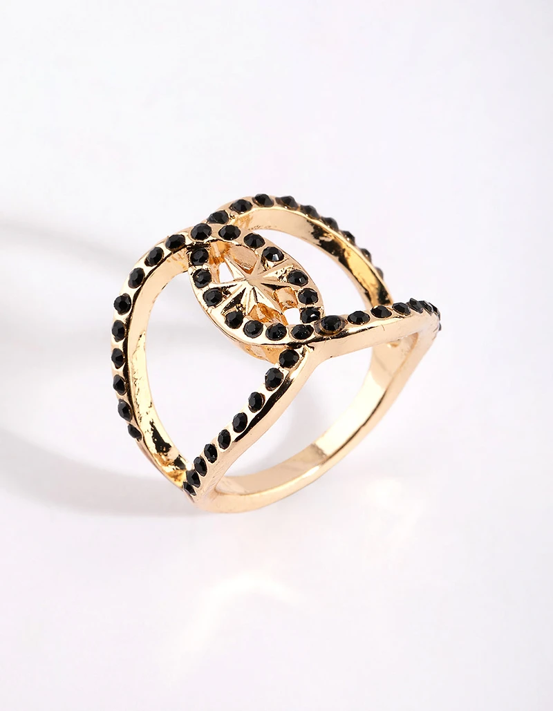 Bague diamant en or et noir