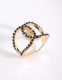 Bague diamant en or et noir