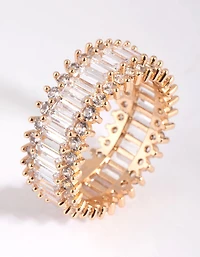 Gold Cubic Zirconia Baguette Ring