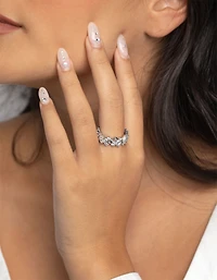 Silver Cubic Zirconia Baguette Ring