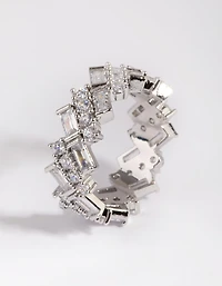Silver Cubic Zirconia Baguette Ring