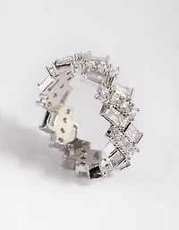 Silver Cubic Zirconia Baguette Ring