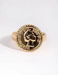 Gold Plated Coin Ring