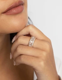 Gold Cubic Zirconia Baguette Ring