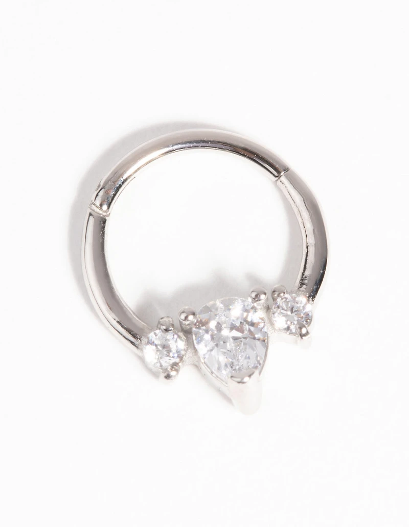 Surgical Steel Diamante Clicker Ring
