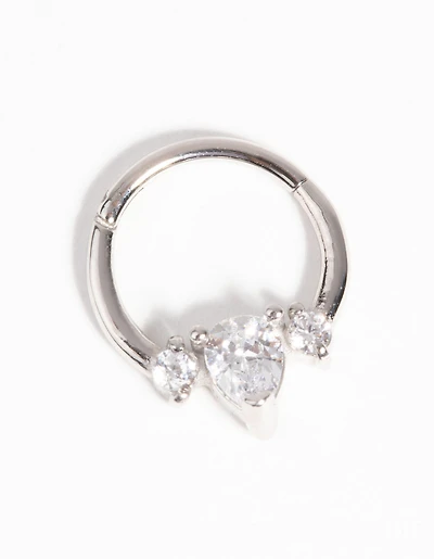 Surgical Steel Diamante Clicker Ring