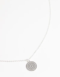 Sterling Silver Circular Stamp Necklace