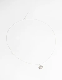 Sterling Silver Circular Stamp Necklace