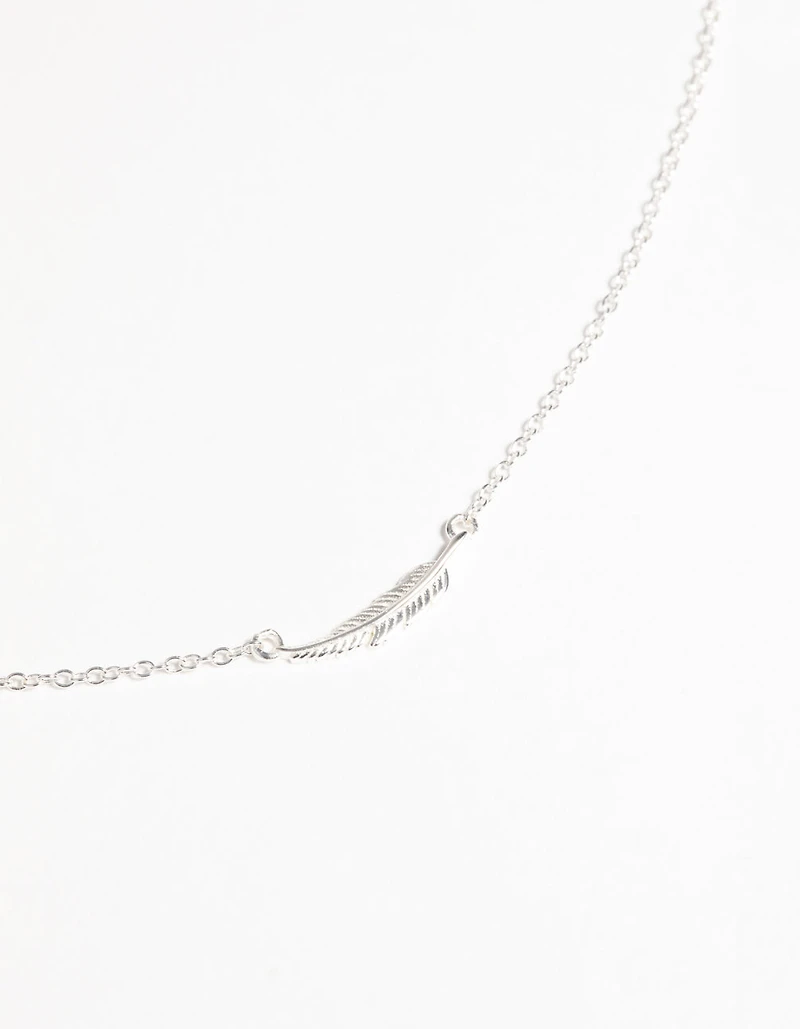 Sterling Silver Falling Leaf Necklace