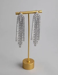 Silver Cup Chain Drop Earrings