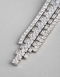 Silver Cup Chain Drop Earrings
