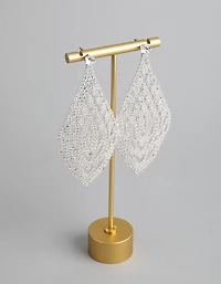 Boucles d’oreilles Chandelier Tetris en zirconie cubique en argent