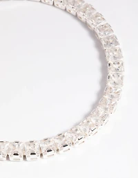 Silver Cubic Zirconia Cup Chain Bracelet