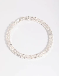 Silver Cubic Zirconia Cup Chain Bracelet