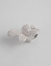 Silver Cubic Zirconia Butterfly Ring