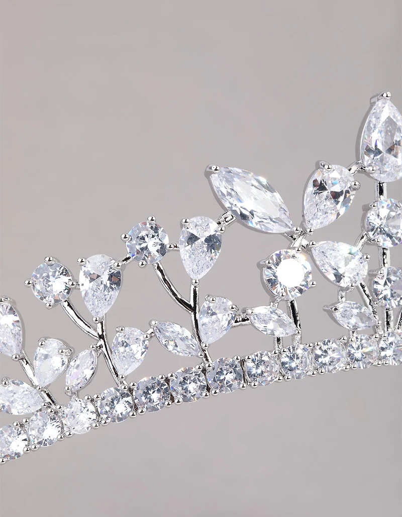 Silver Cubic Zirconia Royal Crown Alice Band