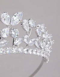 Silver Cubic Zirconia Royal Crown Alice Band