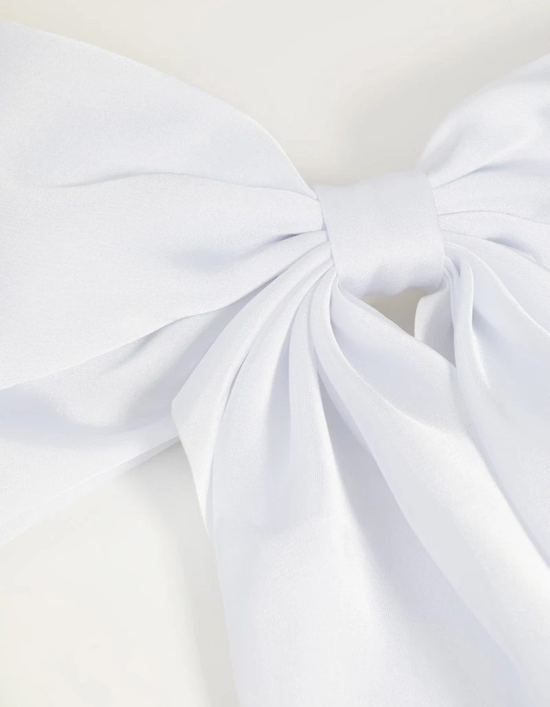 White Bow Clip