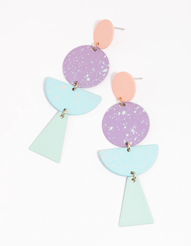 Gold Geometric Drop Earrings