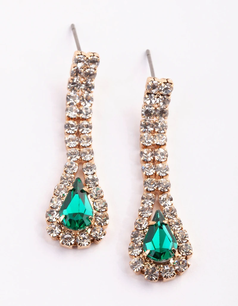 Gold Teardrop Necklace & Earrings Set