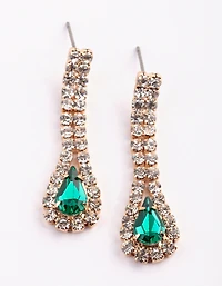 Gold Teardrop Necklace & Earrings Set
