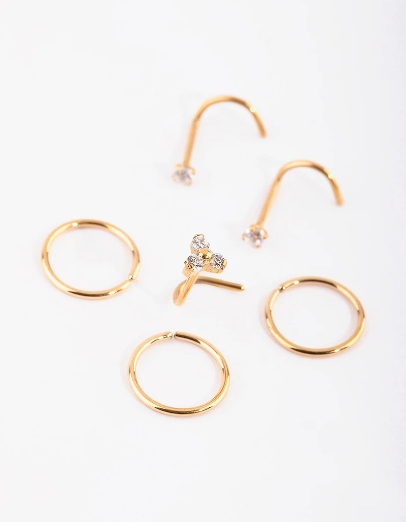 Titanium Diamante Nose Studs