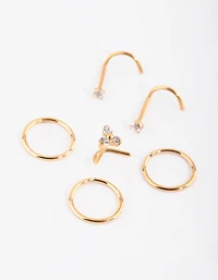 Titanium Diamante Nose Studs