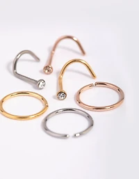 Titanium Nose Stud 6-Pack