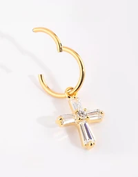 Piercing nombril en diamant en titane plaqué or
