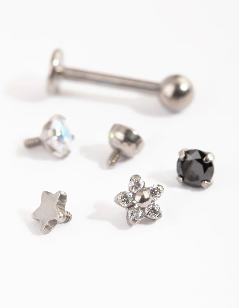 Titanium Pretty Flat Back Stud Pack