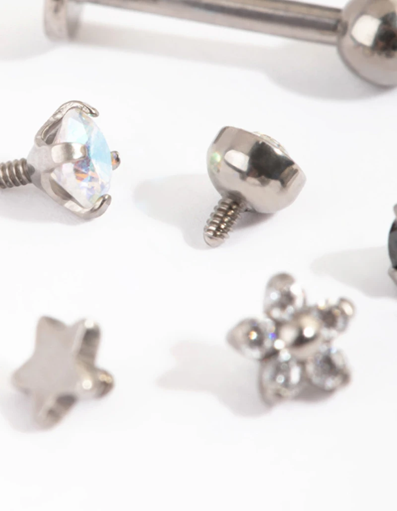 Titanium Pretty Flat Back Stud Pack