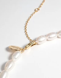 Gold Plated Necklace with Freshwater Pearls