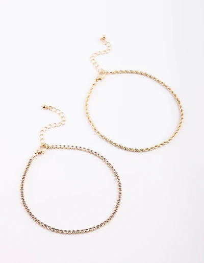 Gold Plated Anklet Set