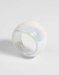 White Marble Glass Ring