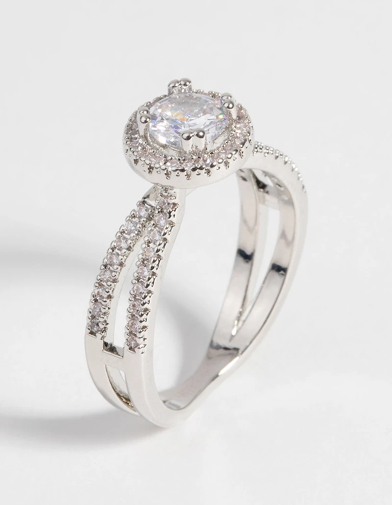 Anneau en zircone cubique argent