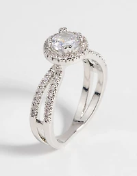 Anneau en zircone cubique argent