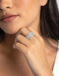 Silver Baguette Cubic Zirconia Ring