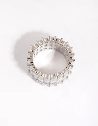 Silver Baguette Cubic Zirconia Ring