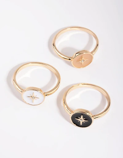 Paquet de bagues Gold Star